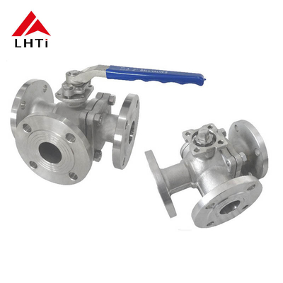 Harga yang pantas 3 Way Ball Valve Titanium Full Port Ball Valve Gr1 dengan Sambungan Flange on line