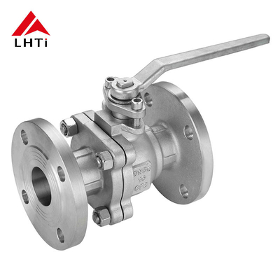 Harga yang pantas ANSI Kelas 150 Gr2 Titanium Ball Valve Dua Bagian Full Port Fire-Safe Flanged Design untuk Resistensi Media Kimia on line