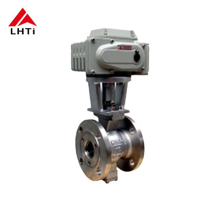 Harga yang pantas ASME B16.10 Titanium V-Port Ball Valve TA1 TA2 TA10 Gr2 Gr3 Electric V-Type Ball Valve untuk Pengolahan Air on line